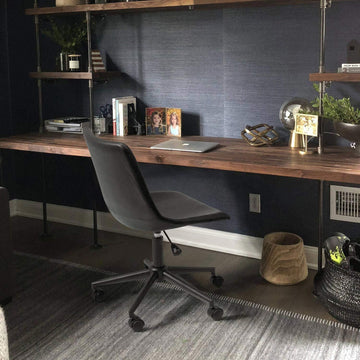 Homall Mid Back Task Chair Leather Adjustable Swivel Office Chair Bucket Seat Armless Computer Chair Modern Low Back Desk Conference Chair